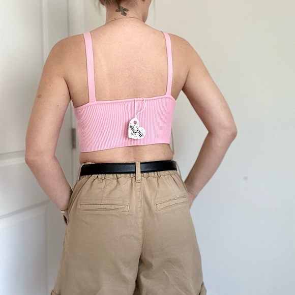 Corset Style Cropped Knit Cami Top - Picture 6 of 7